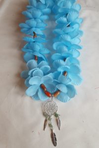 DreamCatcher Beaded Lei - Pale Blue