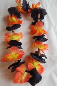 Beaded Lei - Black and 2 tone Orange