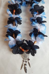 DreamCatcher Beaded Lei -2 Tone Blue and Black