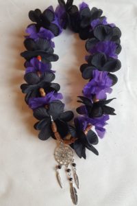 ADreamCatcher Beaded Lei - Black and Purple