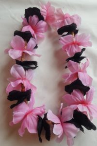 Beaded Lei - Black and Light Pink