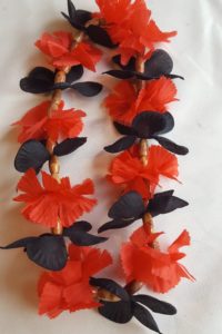 Beaded Lei - Black and Red